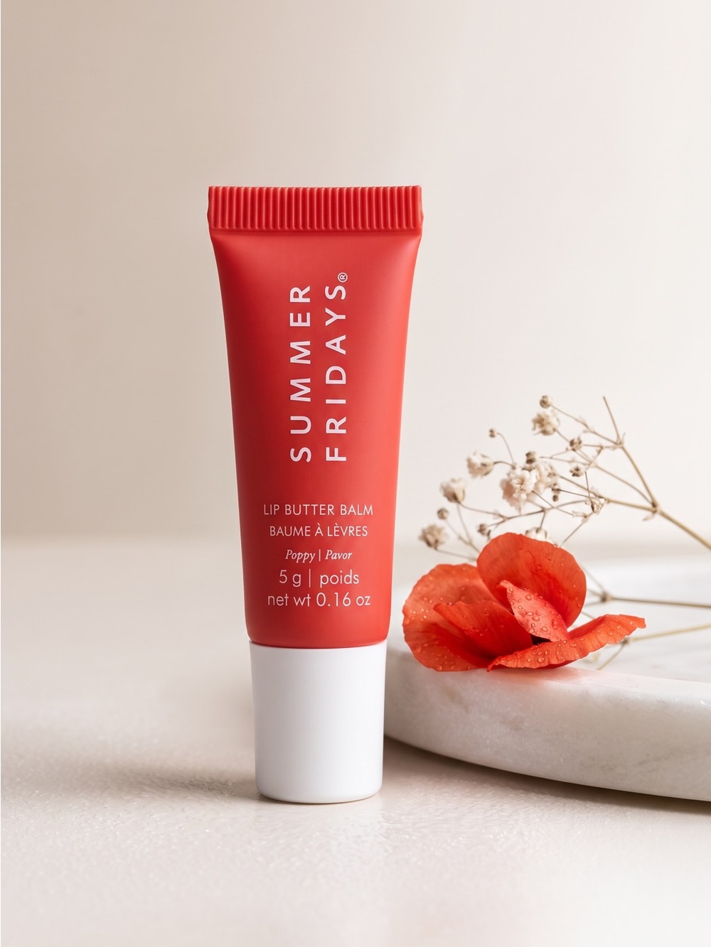 Summer Fridays Lip Butter Balm Poppy 5g 0.16 oz Mini Travel Size New